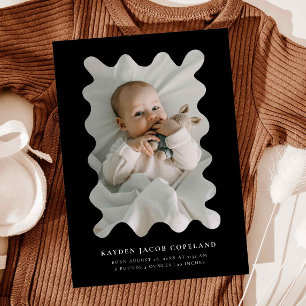 Photo de Faire-part de naissance de cadre noir