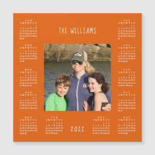 Photo de famille Calendrier magnétique orange 2022