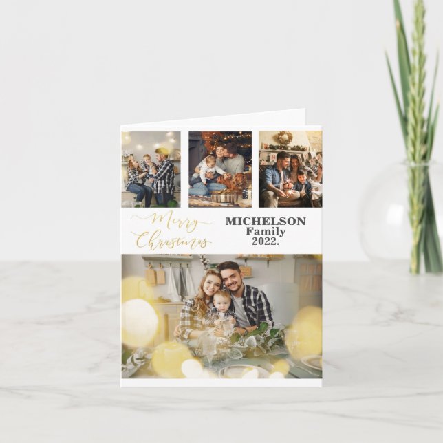 Photo de famille Carte de voeux de Noël personnali (Devant)