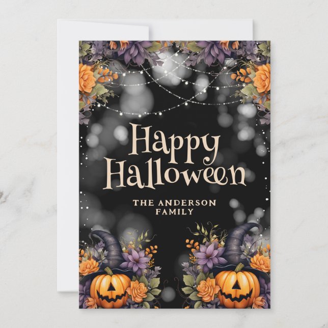 Photo de famille citrouille Bonne carte d'Hallowee (Devant)