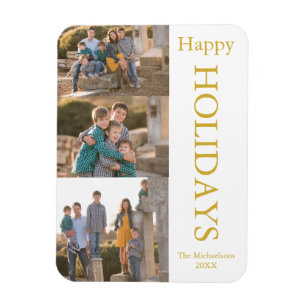 Photo de famille Collage Happy Holidays Magnet