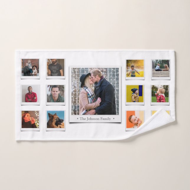 Photo de famille Collage Serviette à main blanche (Serviette à main)