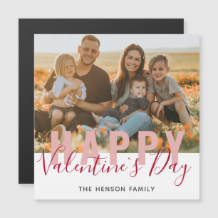 Photo de famille de la Saint-Valentin rose rouge é
