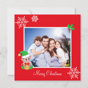 Photo de famille éditable et lutin mignon sur fond