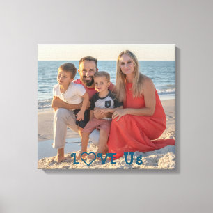 Photo de famille "LOVE US" toile étirée Imprimer