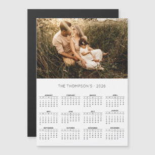 Photo de famille moderne 2026 Calendrier 12 mois