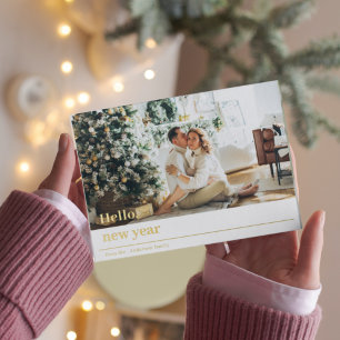 Photo de famille moderne   Bonjour Carte postale d