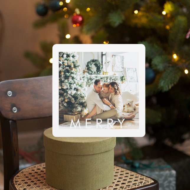 Photo de famille moderne et Joyeux Fêtes & Joyeux (Créateur téléchargé)