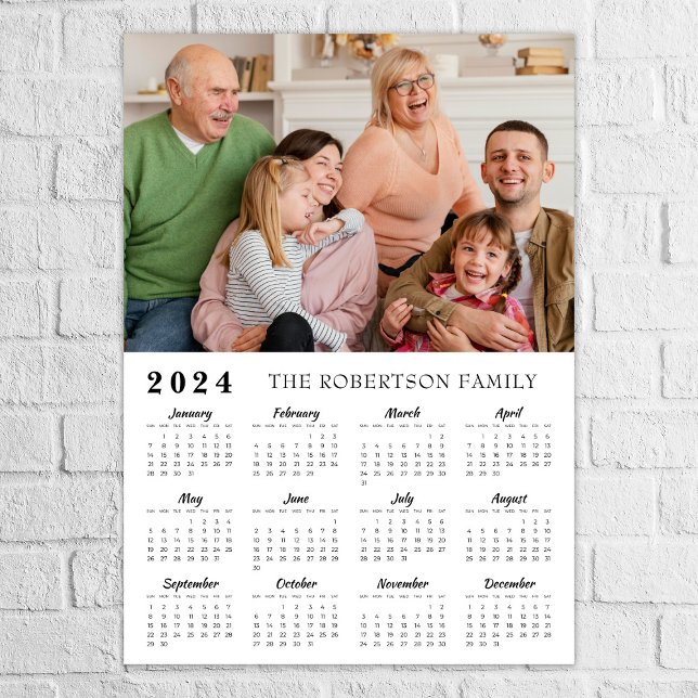 Photo de famille moderne poster du calendrier 2024 (Créateur téléchargé)
