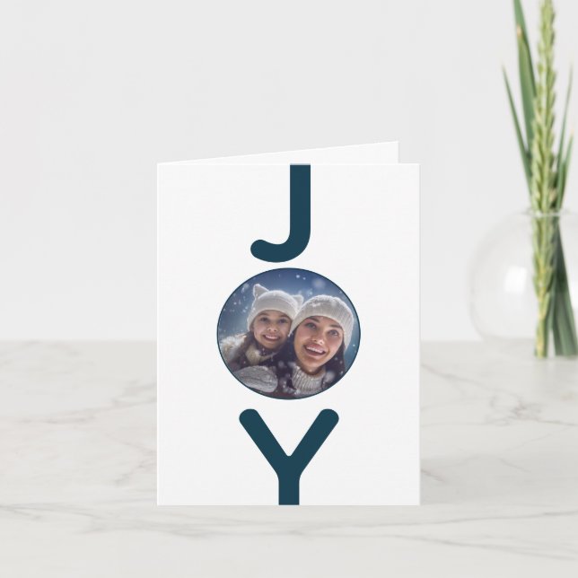 Photo de famille personnalisée de Noël Joy Carte b (Devant)