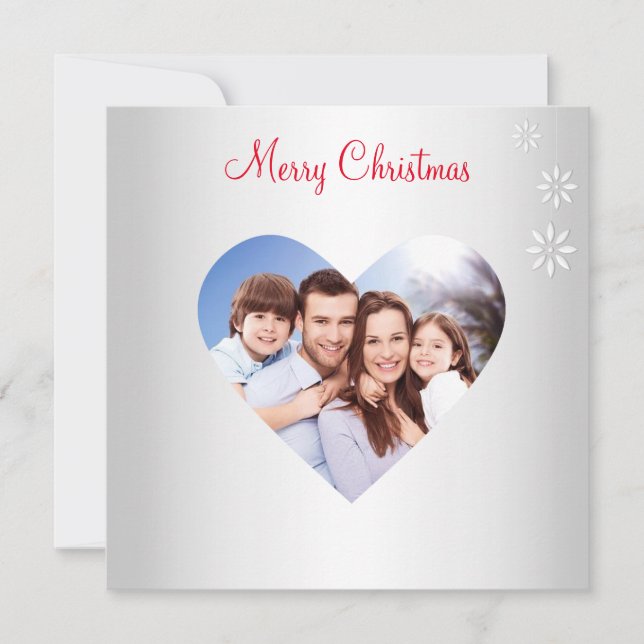 Photo de famille personnalisée de Noël sur Argent (Devant)