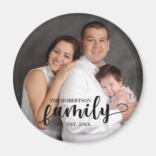 Photo de famille personnalisée et aimant de texte