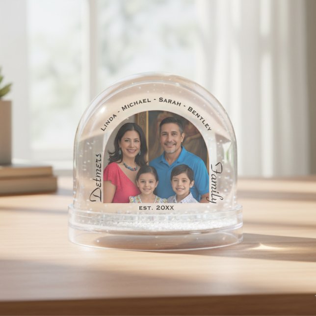 Photo de famille personnalisée Globe de neige (Personalized Family Photo Snow Globe)
