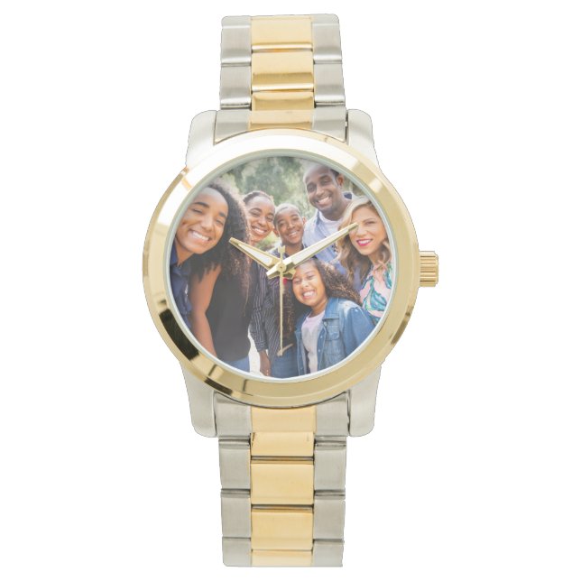 Photo de famille personnalisée Montre pour maman (devant)