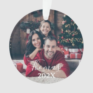 Photo de famille personnalisée Noël Script et an