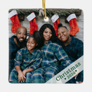 Photo de famille personnalisée Ornement en céramiq
