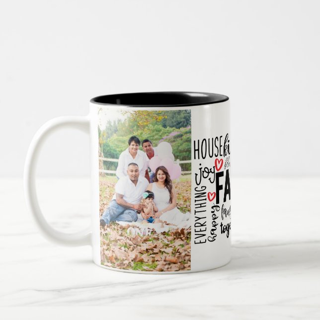 Photo de famille personnalisée tasse avec 2 photos (Gauche)