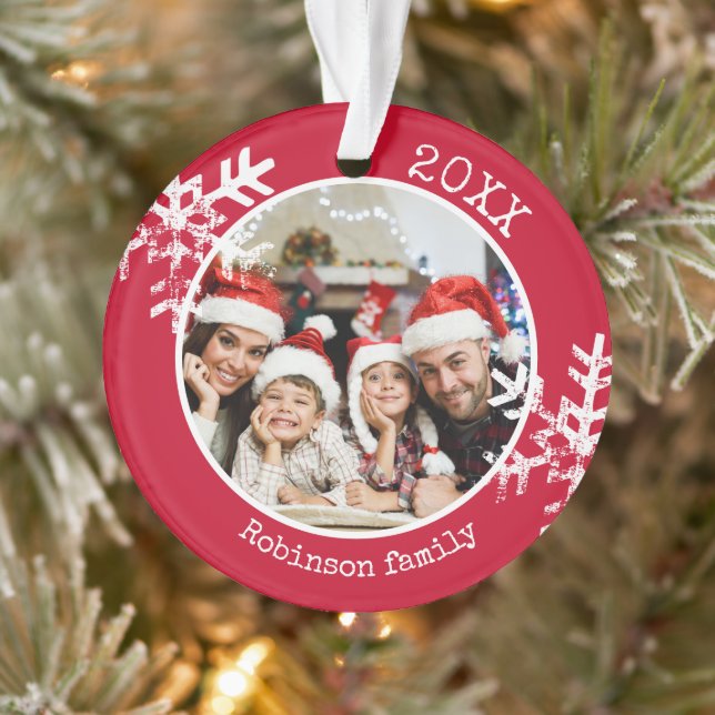 Photo de famille rouge Noël (Arbre)