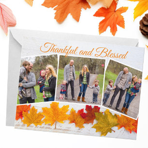 Photo de famille Thanksgiving Elegant Carte de rem