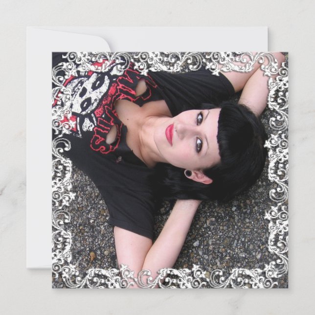 Photo de fille gothique, "I Love You" Carte fronti (Devant)