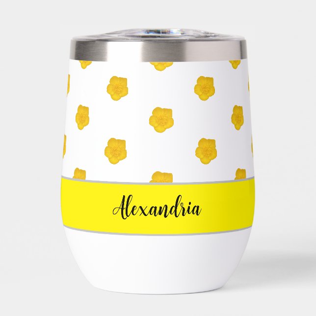 Photo de fleur sauvage jaune doré avec monogramme  (Avant)