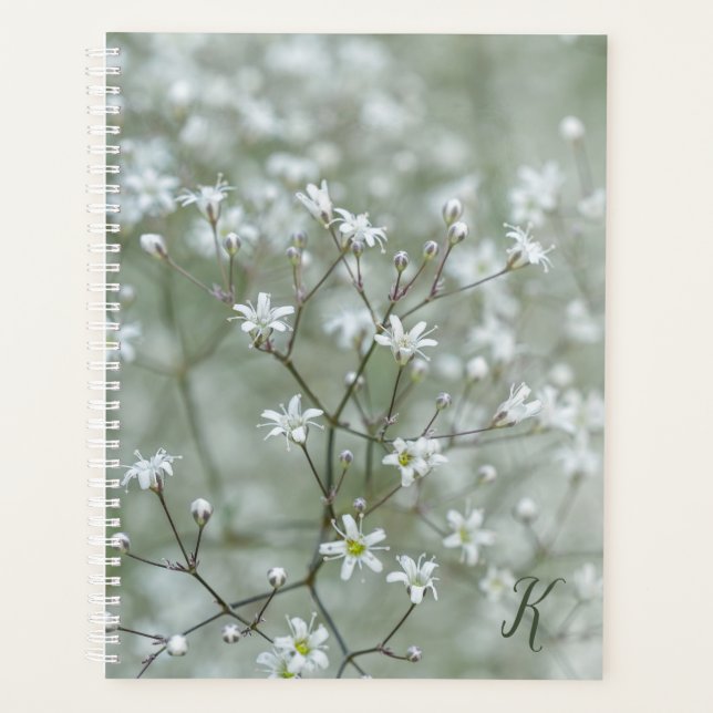 Photo de fleurs de Gypsophile avec monogramme (Devant)