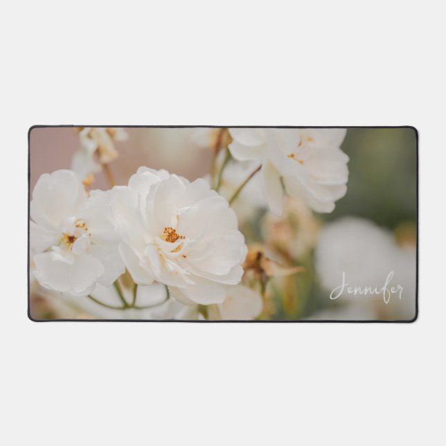 Photo de fleurs de roses blanches élégantes avec n (Recto)