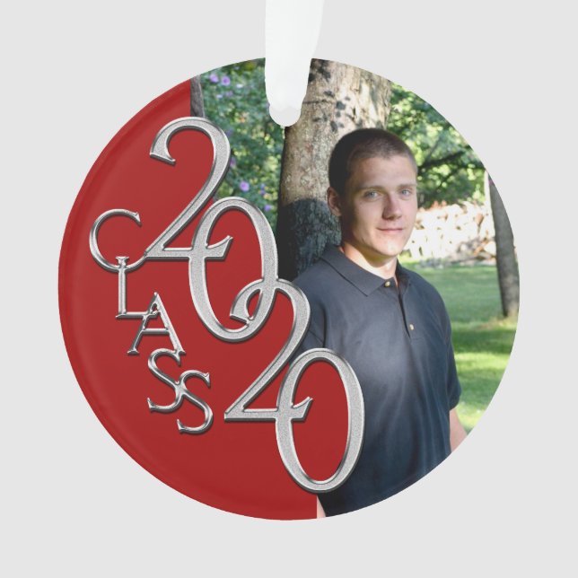 Photo de graduation rouge et argent 2020 (devant)