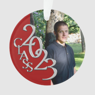 Photo de graduation rouge et argent 2023