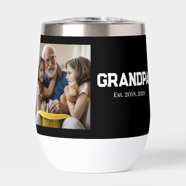 Photo de grand-père avec écriture blanche (Avant)