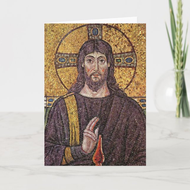 Photo de Jesus Mosaic Carte religieuse vierge (Devant)