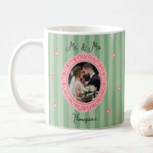 Photo de jeunes mariés sur tasse Mr et Mrs Coffee