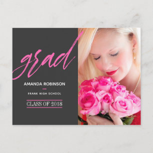 Photo de la Faire-part des diplômés rose-chaud