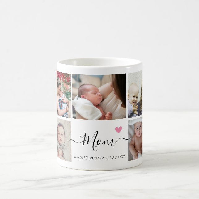 Photo de la Fête des Mères sur mesure Collage Mug (Centre)