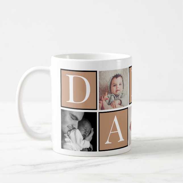 Photo de la fête du père sur mesure Collage Mug (Gauche)