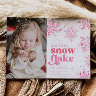 Photo de la fille Invitation d'anniversaire d'hive