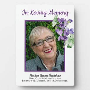 Photo de la plaque commémorative Aquarelle Violets