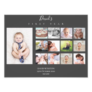 Photo de la première année du bébé Garçon Keepsaké