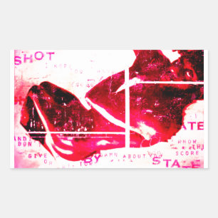 photo de l'affiche d'état autocollant rectangulair