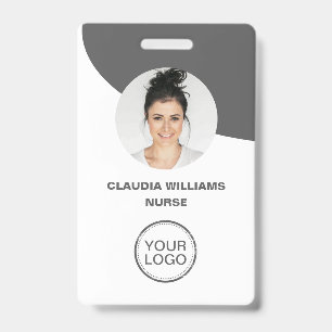 Photo de l'employé, Nom, Logo, Badge Code Barre