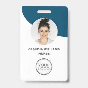 Photo de l'employé, Nom, Logo, Badge Code Barre