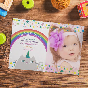 Photo de licorne arc-en-ciel Anniversaire Merci