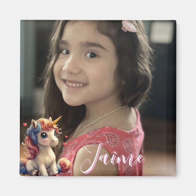 Photo de licorne pour la Saint-Valentin  Aimant (Devant)