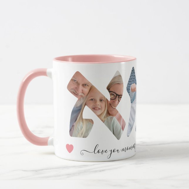 Photo de maman hébraïque Collage Script Mug (Gauche)