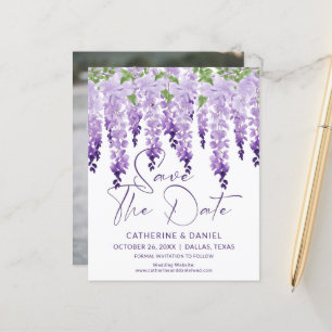 Photo de mariage à l'aquarelle Wisteria Lilas