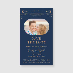 Photo de mariage Navy Or Soleil Lune Étoiles Céles