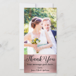 Photo de mariage rose gold brillant Merci