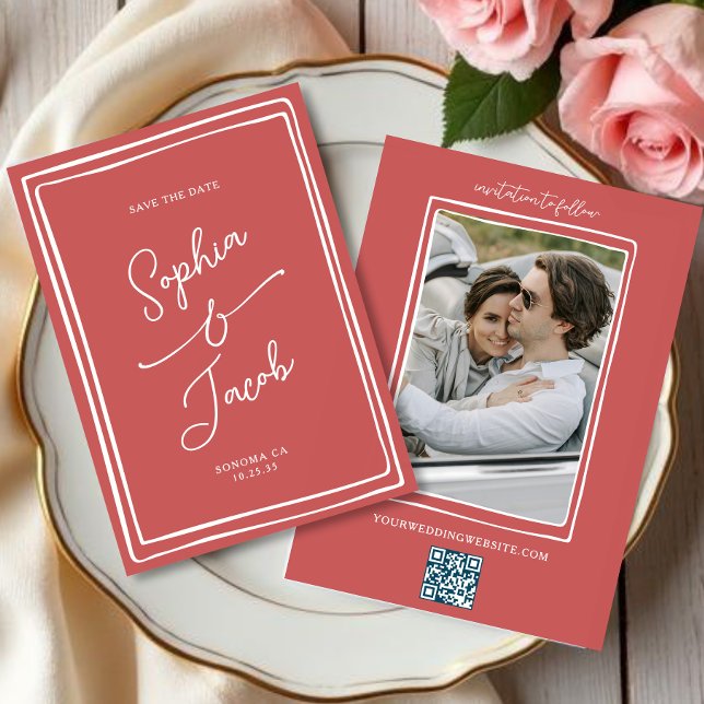 Photo de mariage Save The Date dessiné à la main d (Créateur téléchargé)