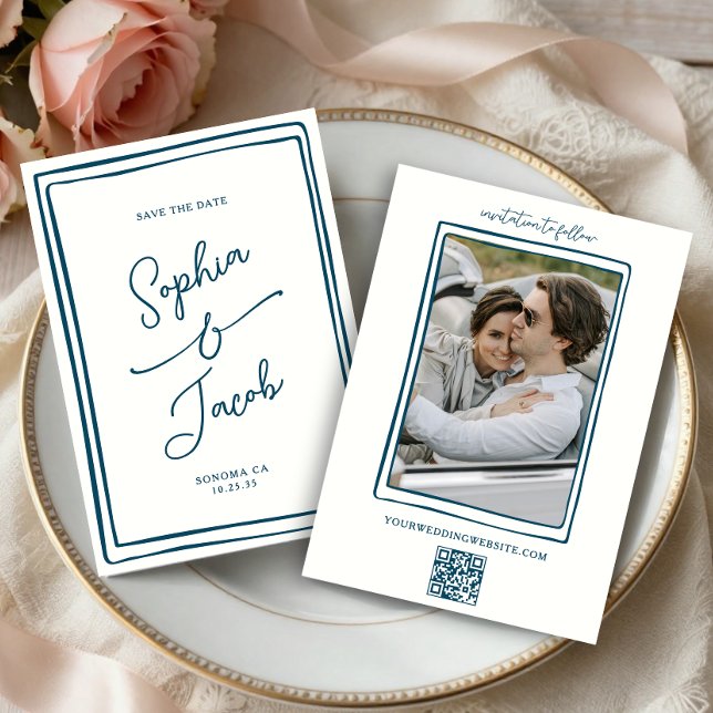 Photo de mariage Save The Date fantaisiste dessiné (Créateur téléchargé)
