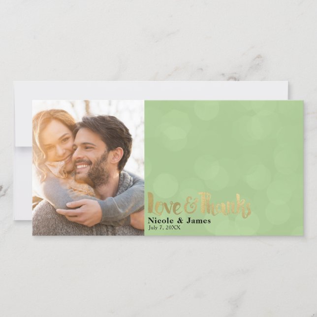 Photo de mariage vert citron Amour & Merci Merci (Devant)